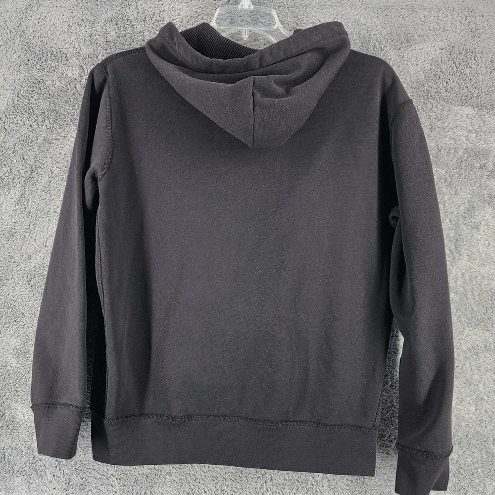 Polo Ralph Lauren Hoodie Mens L Black Thick Waffle Knit Fleece Pullover Zip Pony - Picture 4 of 10